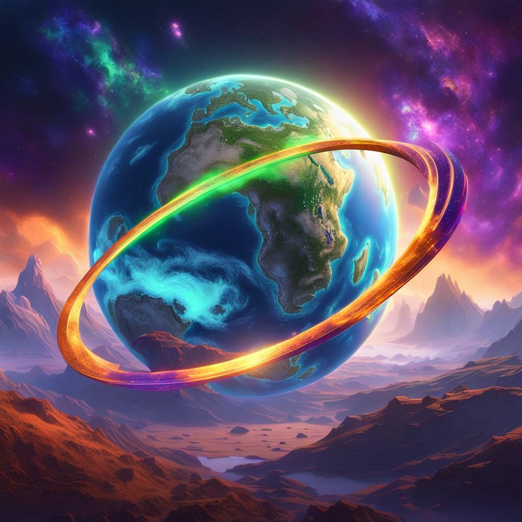 Earth Boomerang Soaring Through Starry Cosmos