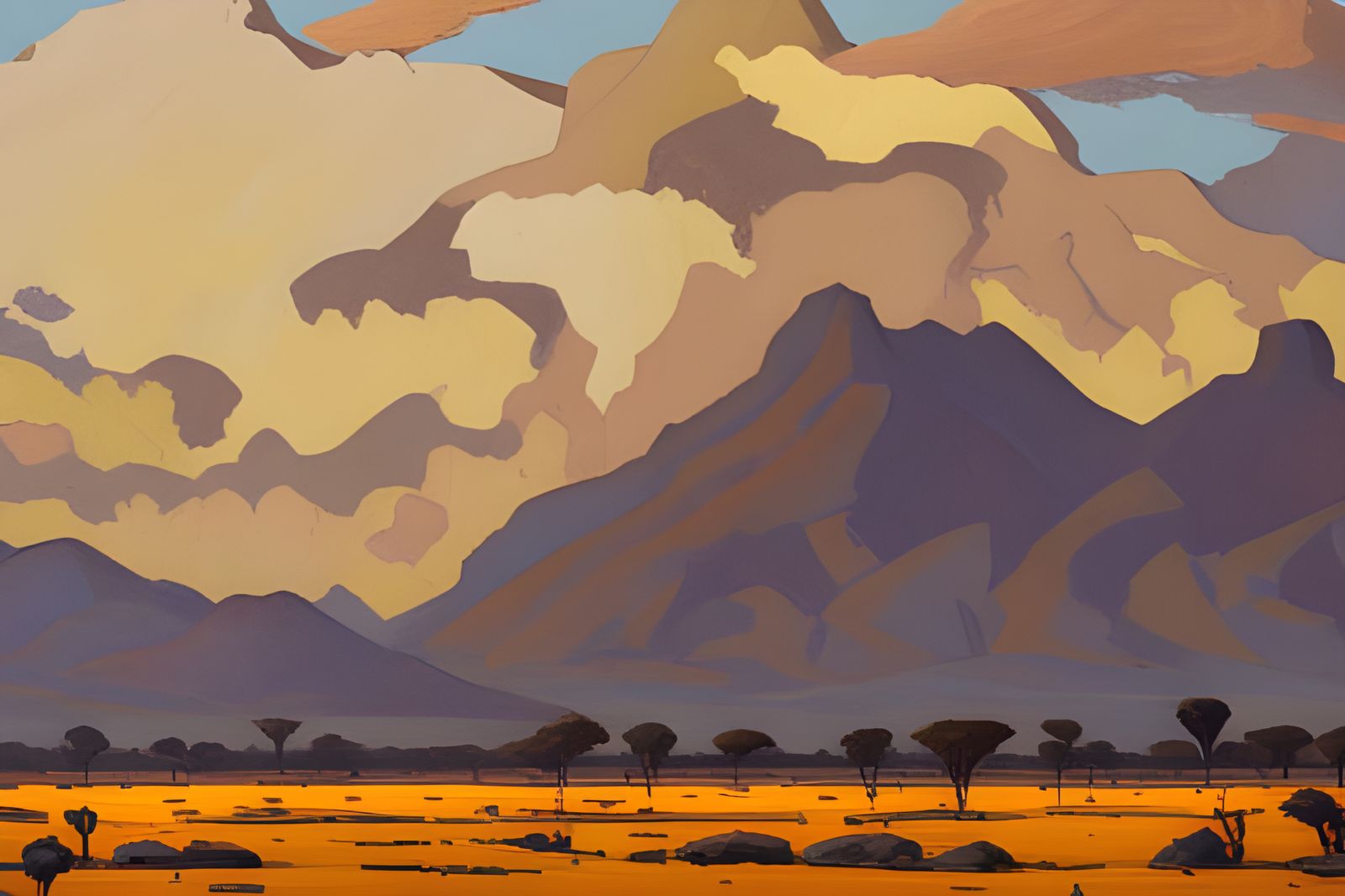 African Landscape in Realist Style