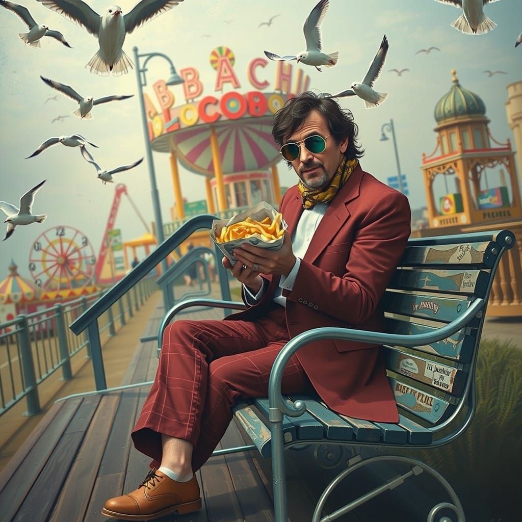 Ringo Starr Enjoying Fish and Chips on Blackpool Seafront