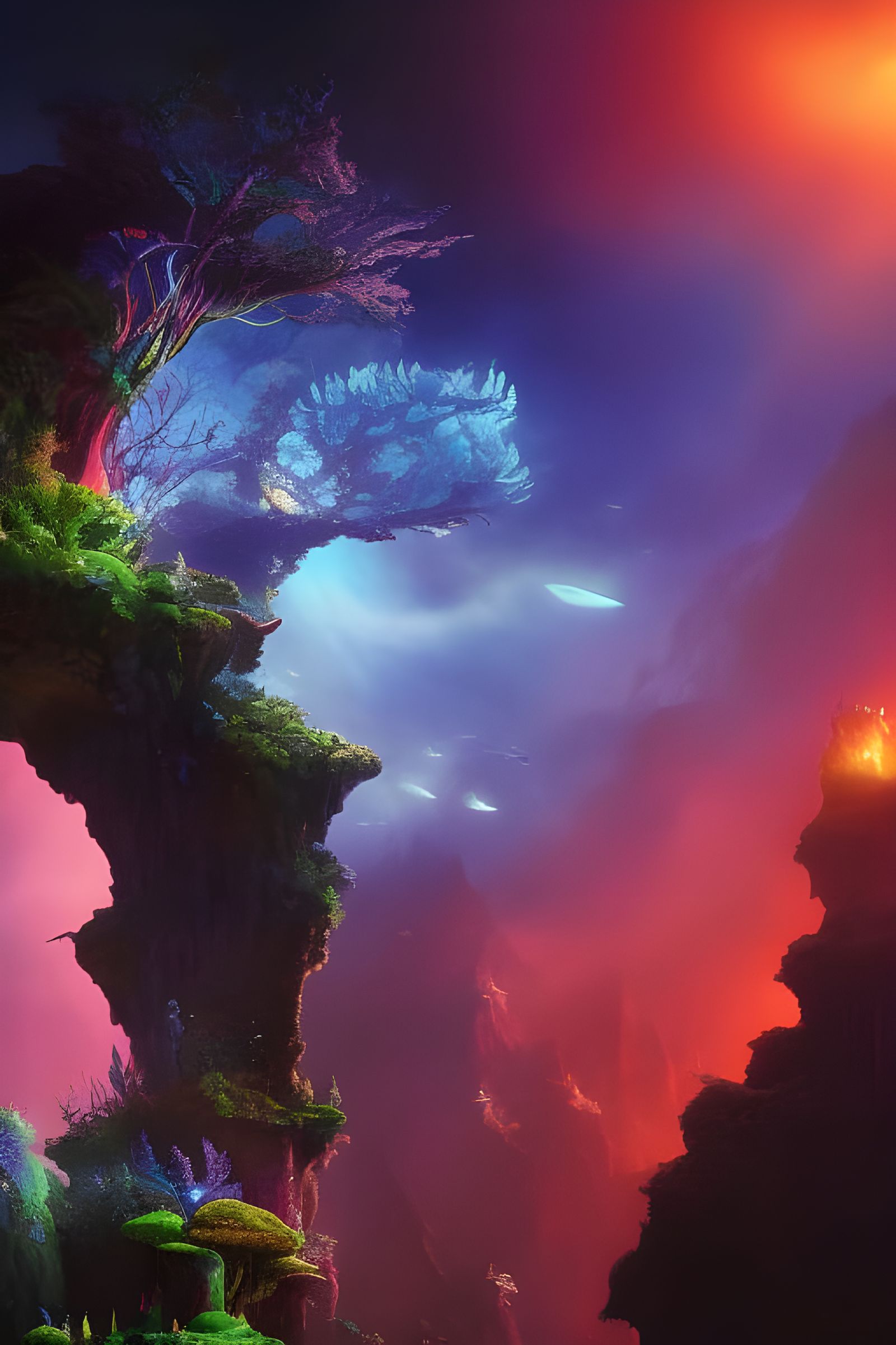 Bioluminescent Ocean Realm: Fantasy Concept Art