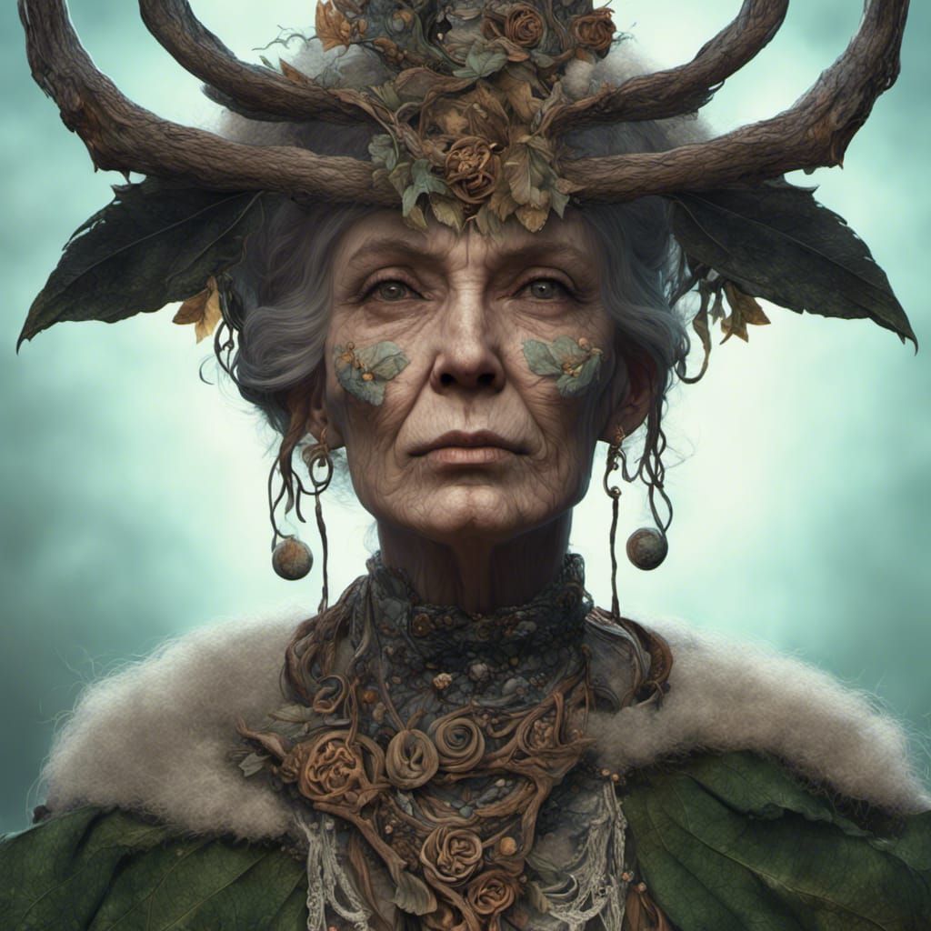 Celtic Dark Goddess Cailleach Beur Portrait