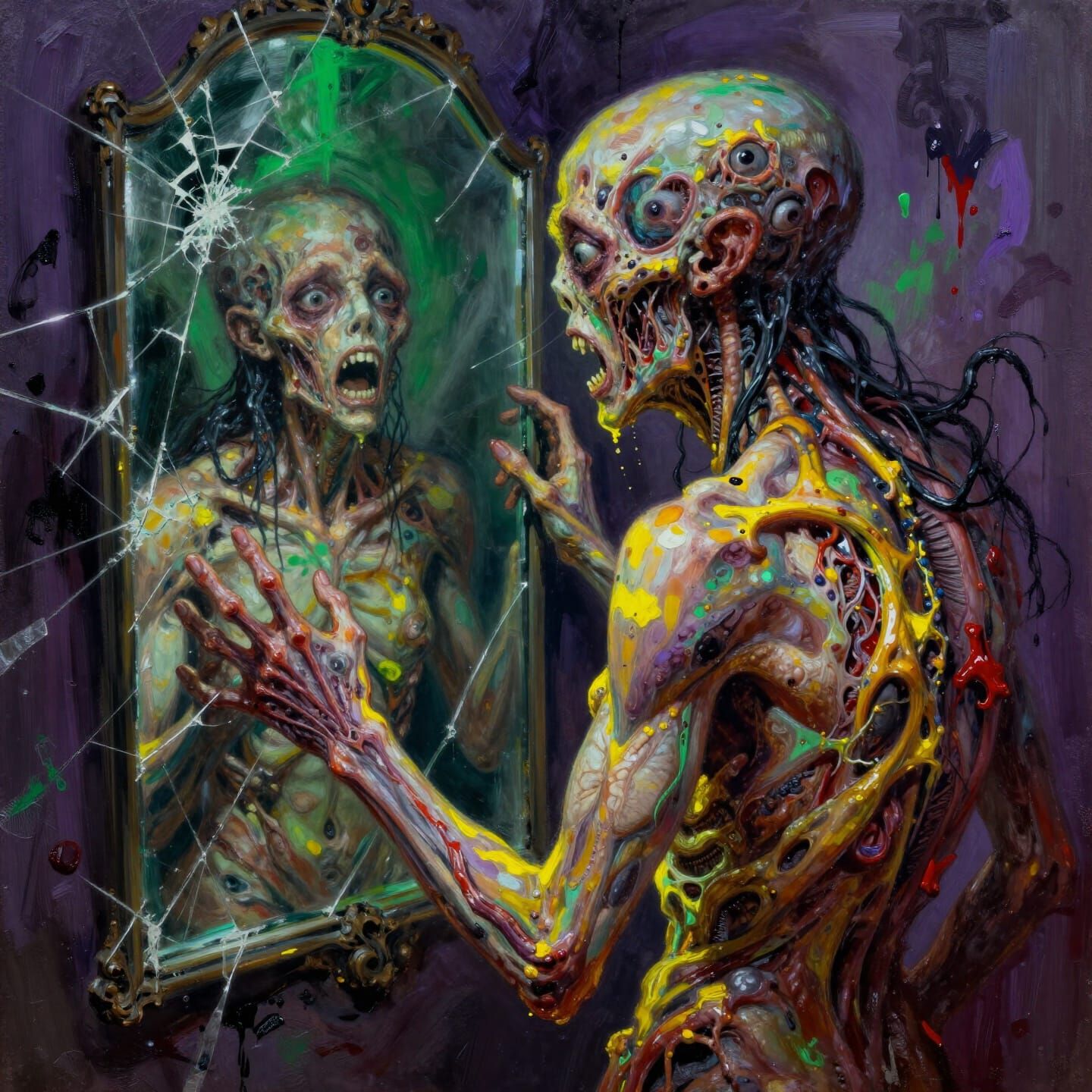 Visceral Dark Fantasy Figure in Raw Expressionistic Style