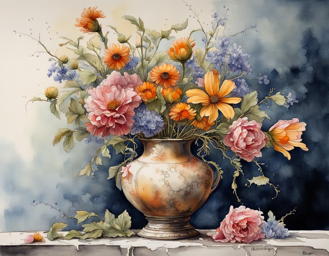 Elegant Vase with Flowers