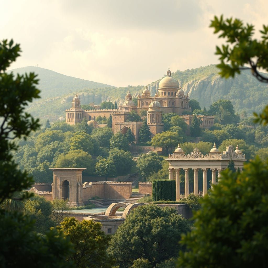 Surreal Artistic Blend of Algeria's Iconic Landmarks and Vib...