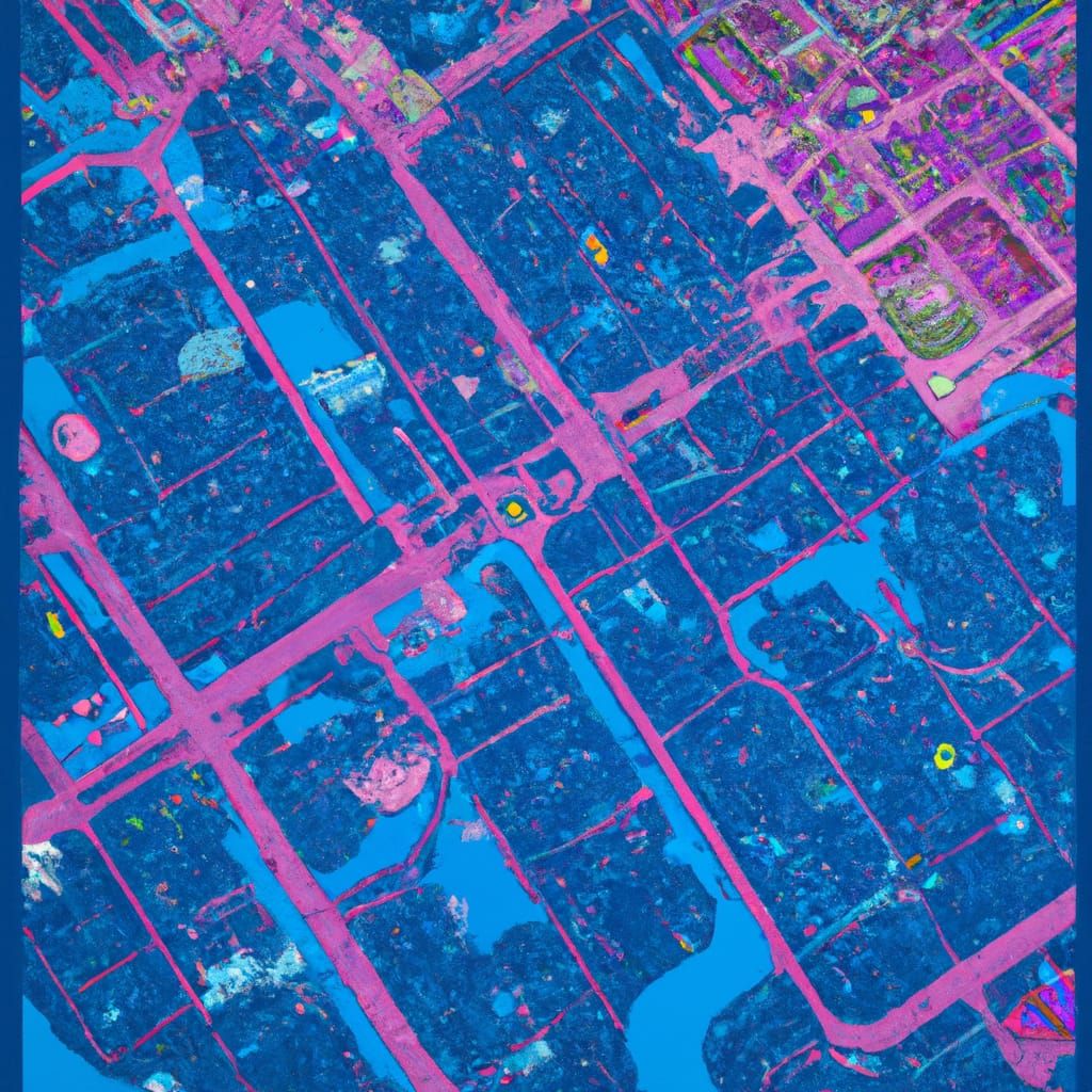 Cyberpunk City Transportation Map: Detailed Concept Art