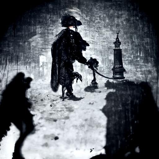 Shadowy Figure in Victorian London Street