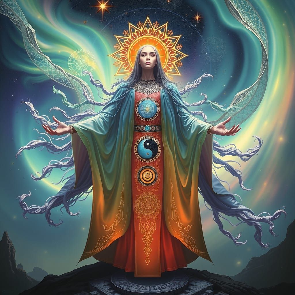 Surreal Mystic Channels Quantum Energies in Vibrant, Dreamli...