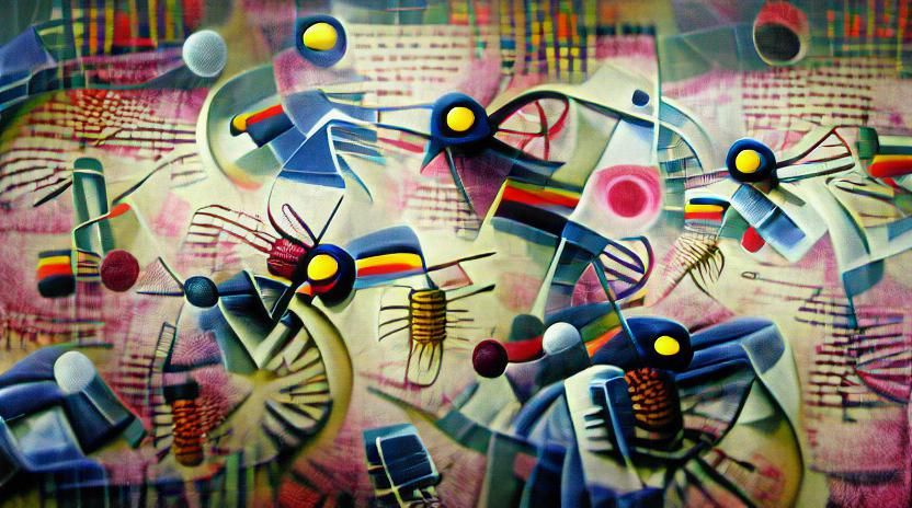 Abstract Nanotech Design in Kandinsky Style
