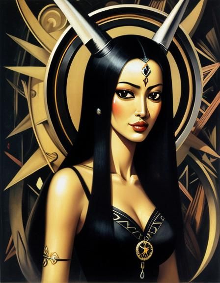 Abstract Face in the Style of Wifredo Lam