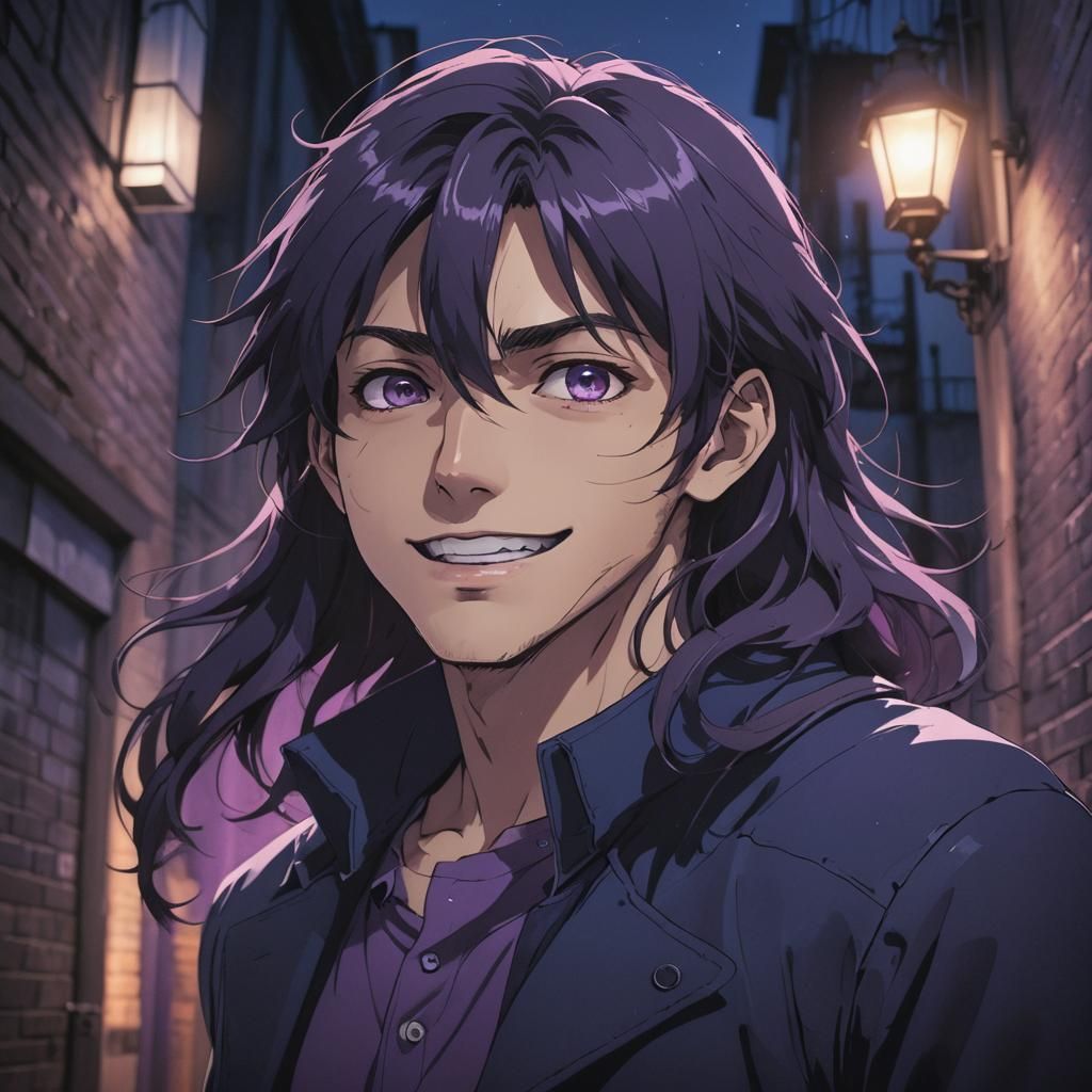 Dramatic Anime Portrait in Dark Alleyway