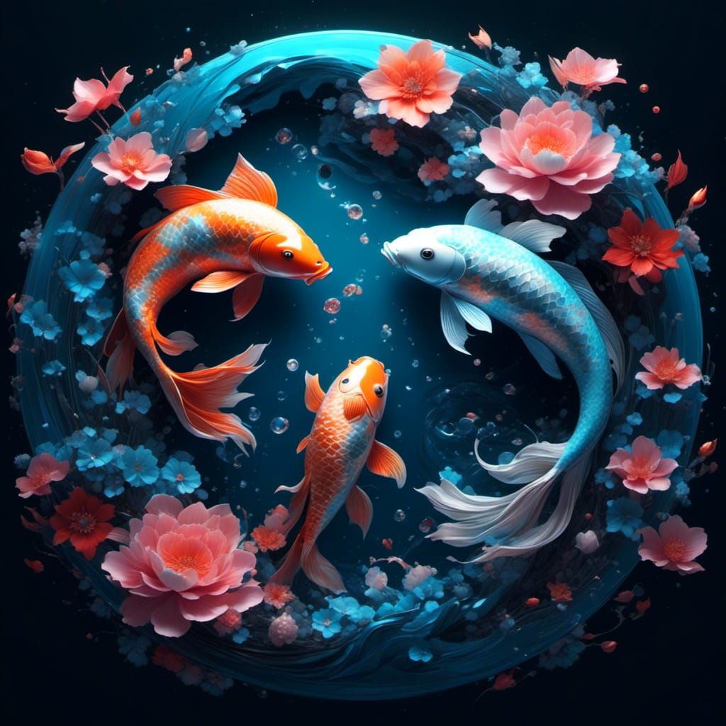 Koi fish family
