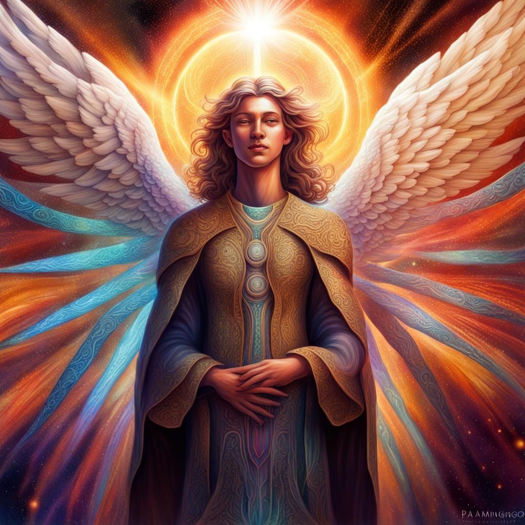 Angels of Unfolding: Holographic Astral Illustration
