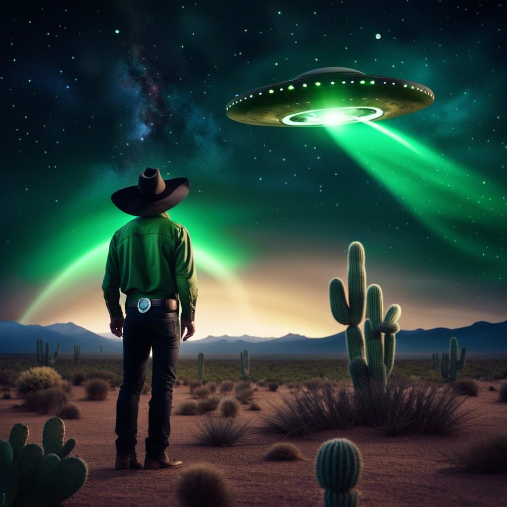 Stellar Rodeo: Cowboy's Epic Journey under the Cosmic Canopy