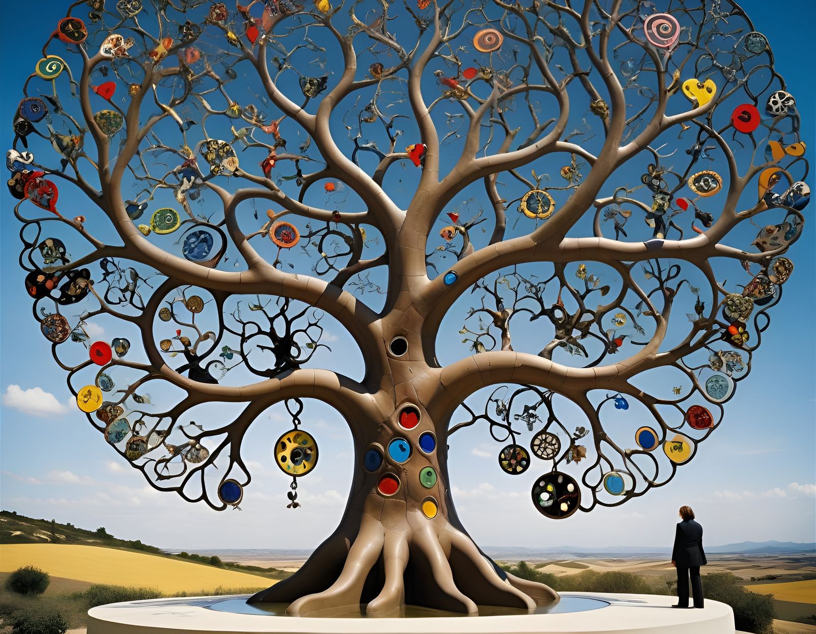 Surreal Tree of Life Sculpture in Cinematic Style