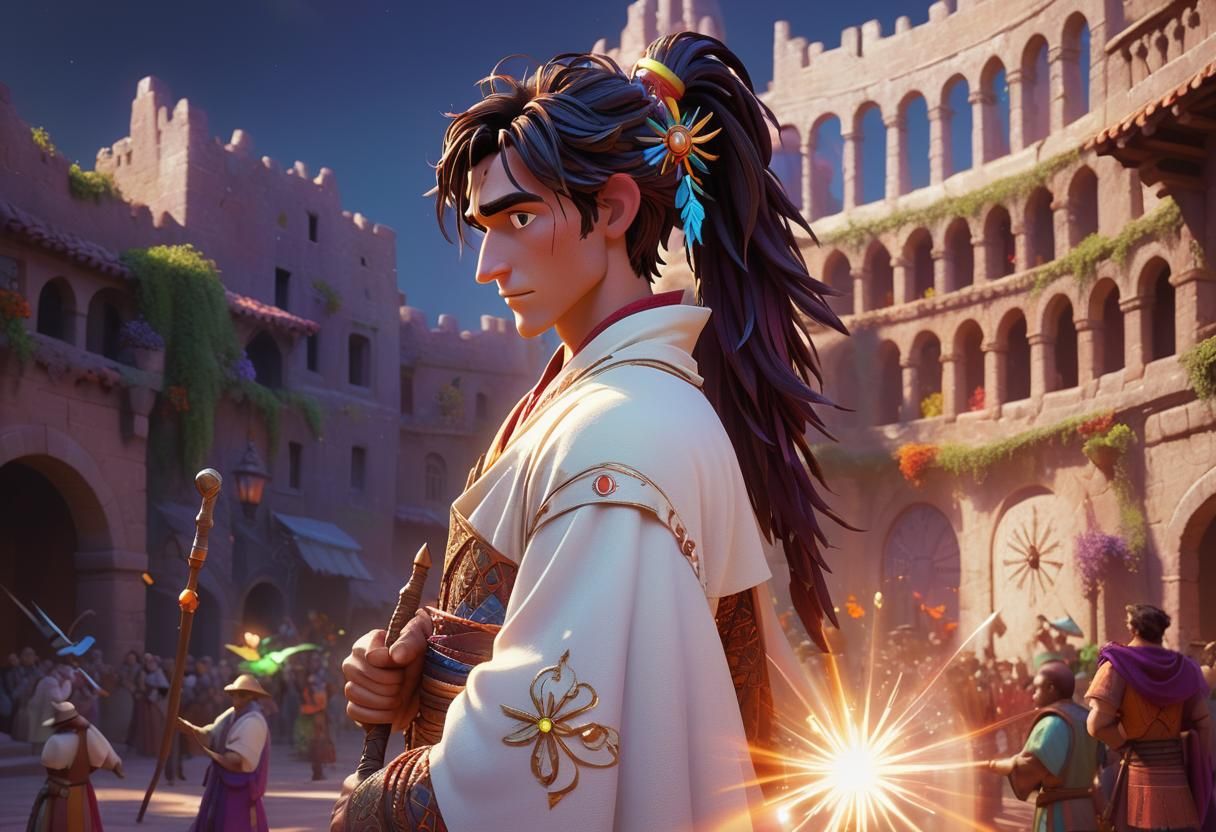 Young Cultivator Portrait in Vibrant Pixar Style