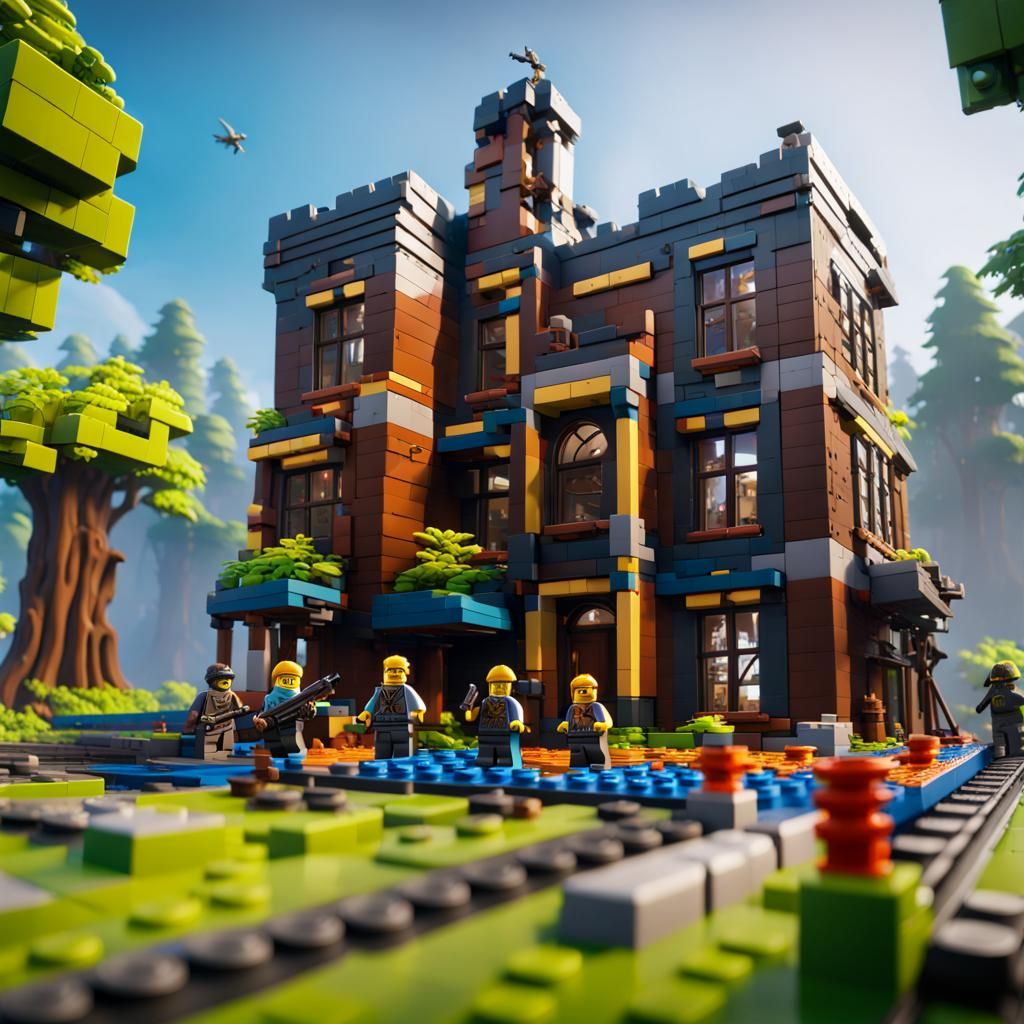 Detailed Lego Fortnite Matte Painting in 8K