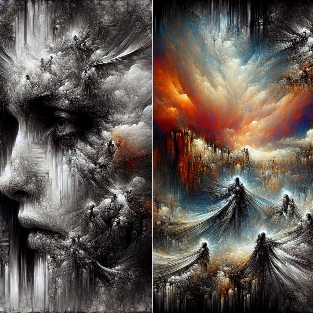 Surreal Psychic Landscape in Heavy Impasto Style