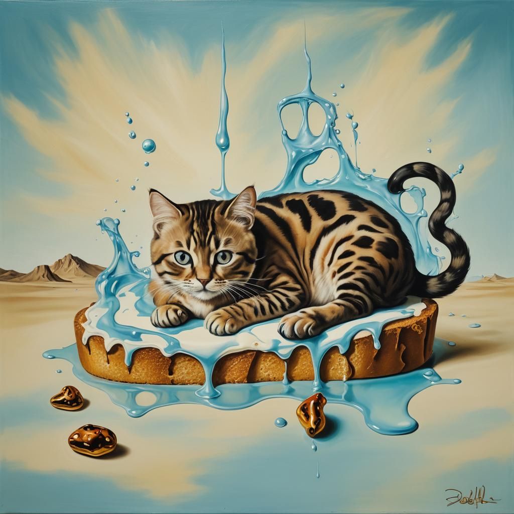 Surreal Kittenloaf in Salvador Dali Style