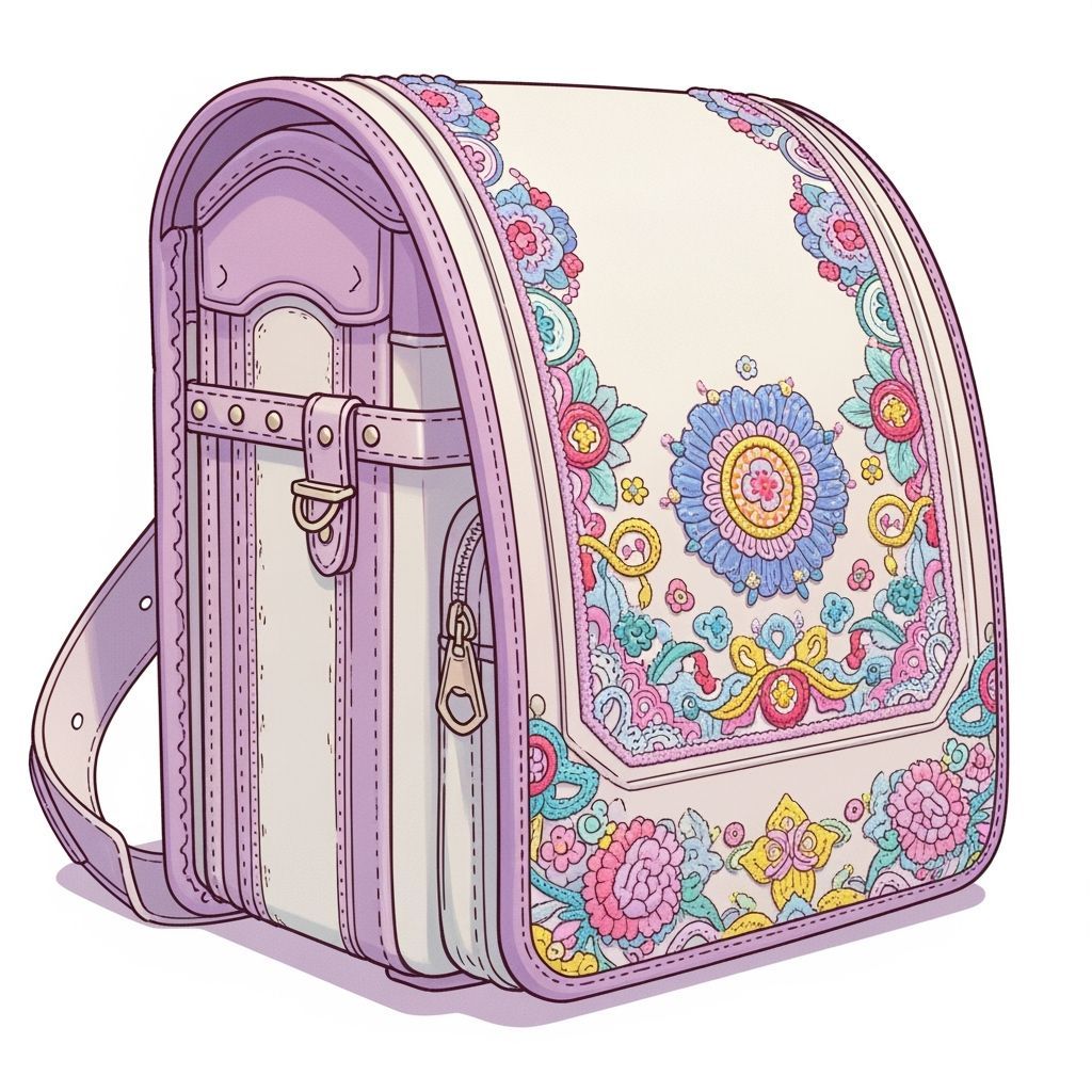 Colorful Crochet Embroidered School Bag in Anime Style
