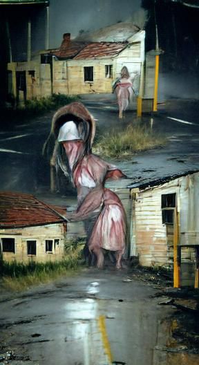 Creepy Creature Lurking in Abandoned Town