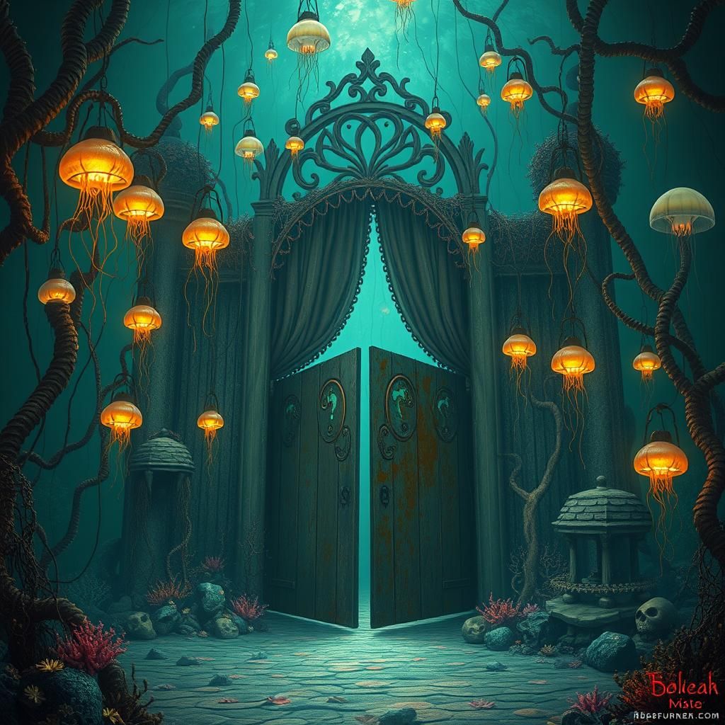 Mystical Underwater Kingdom Theatre in Surreal Style