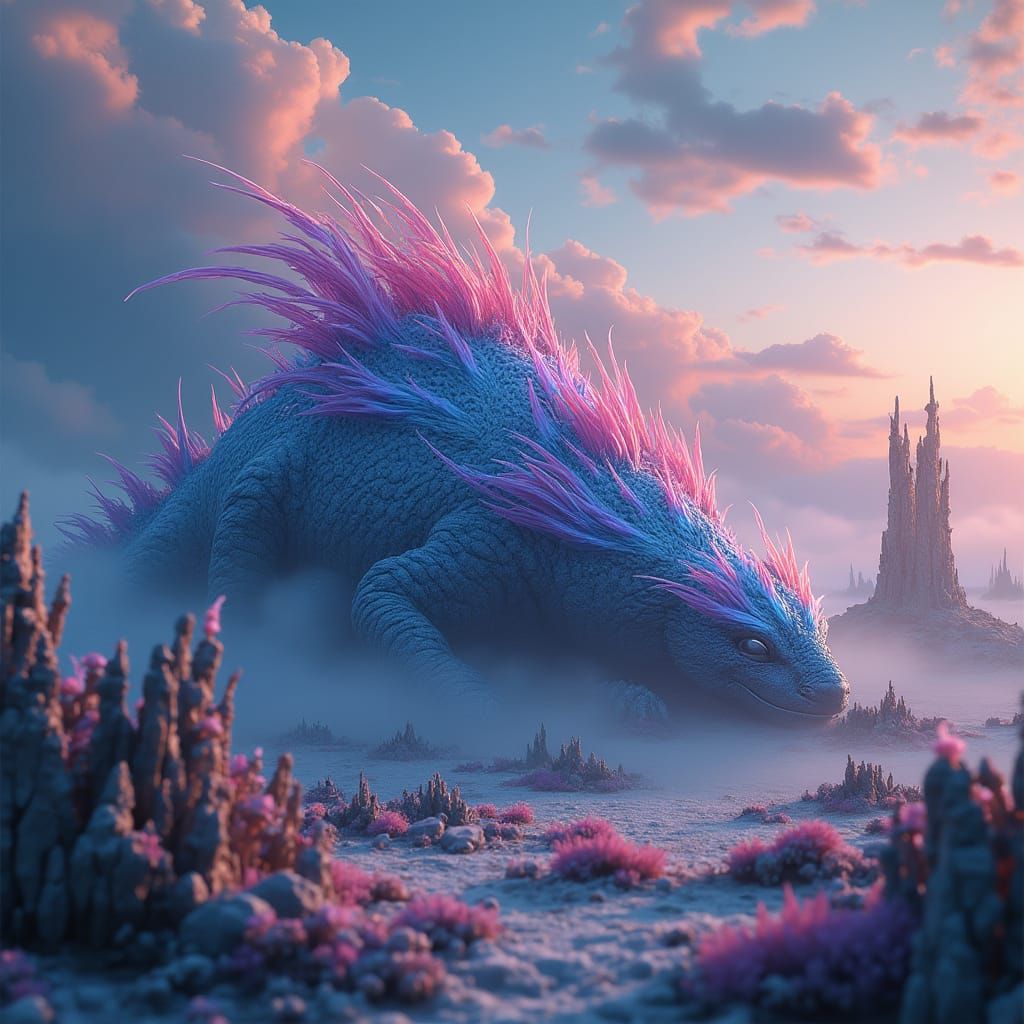 Majestic Giant Gyatt in Dreamlike Landscape