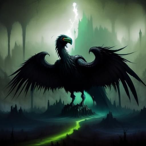 Vulture in Natural Habitat: Hyperrealistic Machine Age