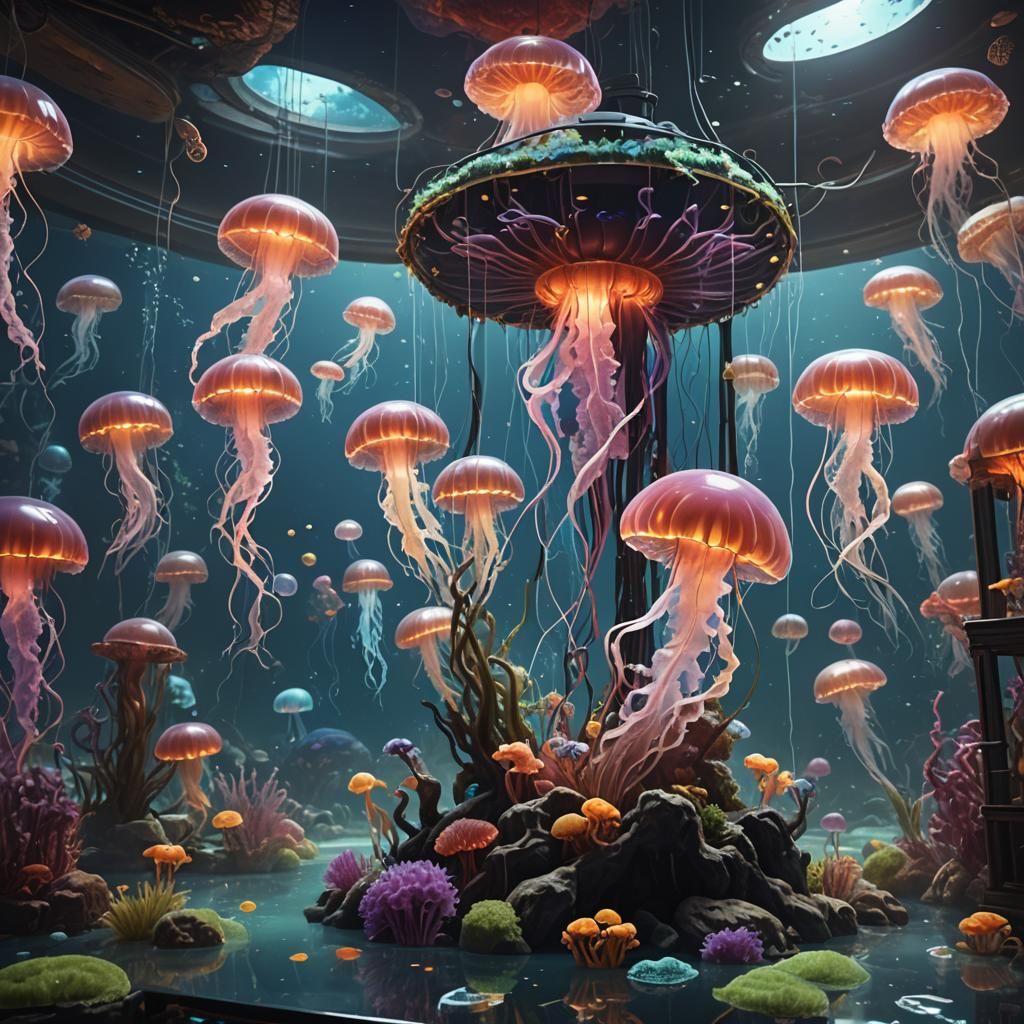 Fantastical Jellyfish Tank Concept Art