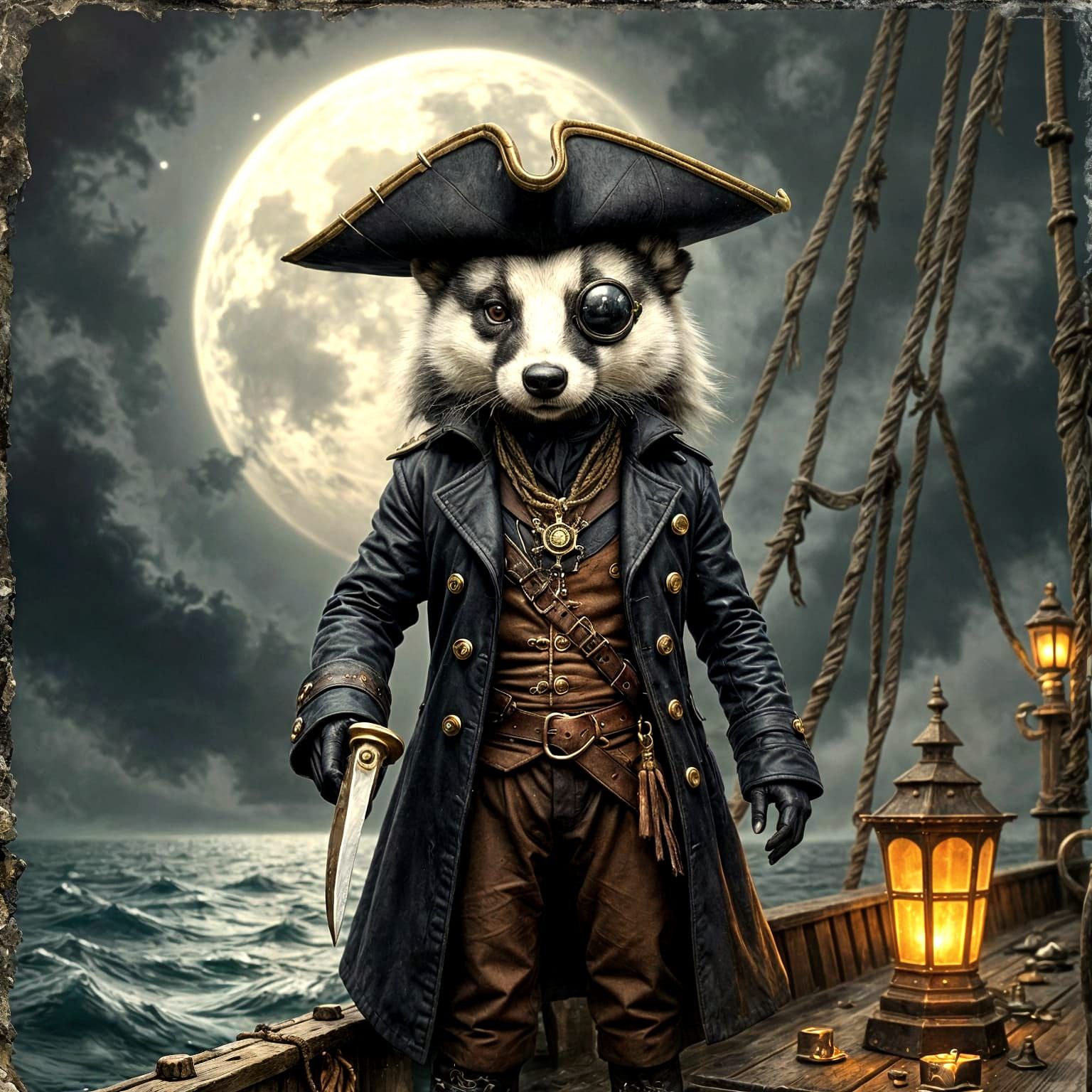 Dapper Badger Pirate on Ghostly Galleon