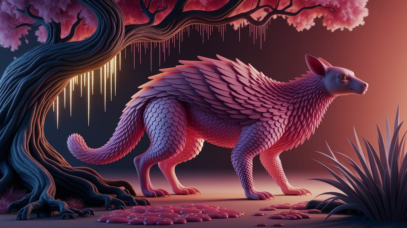 Fantastical Schwampf in Bioluminescent Forest