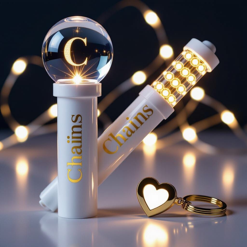 Photorealistic Light Stick With Flashing Gold LEDs