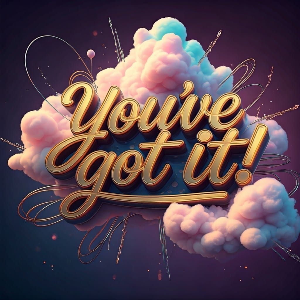 Ornate 3D Lettering in a Dreamlike Disney Style