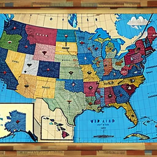 United States Map as Quilt Art