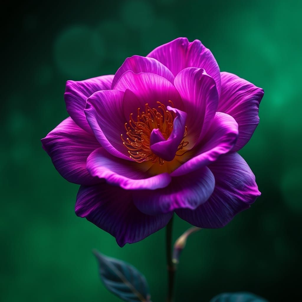 Exotic Purple Rose in Dreamlike Matte Painting Style