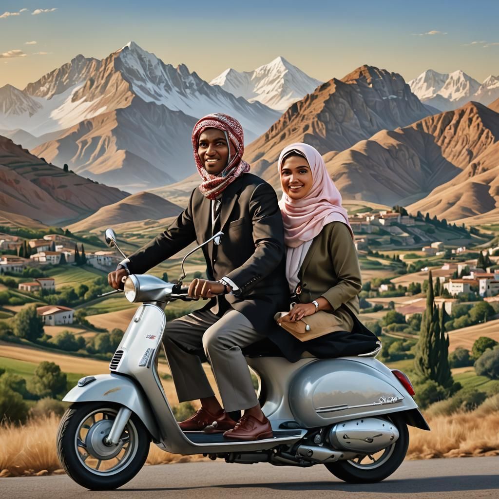 Vespa Ride Portrait in Professional Photography Style