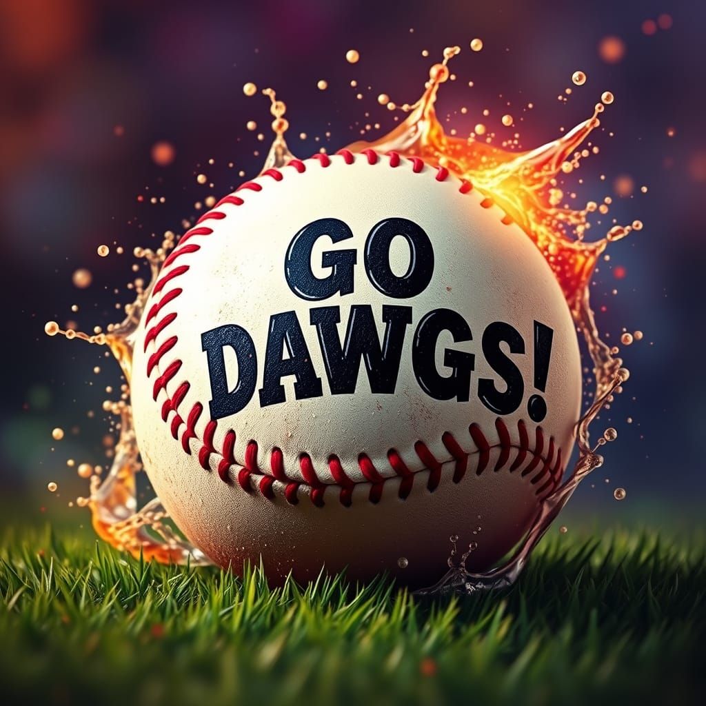 Vibrant Baseball Emblazoned with GO DAWGS!