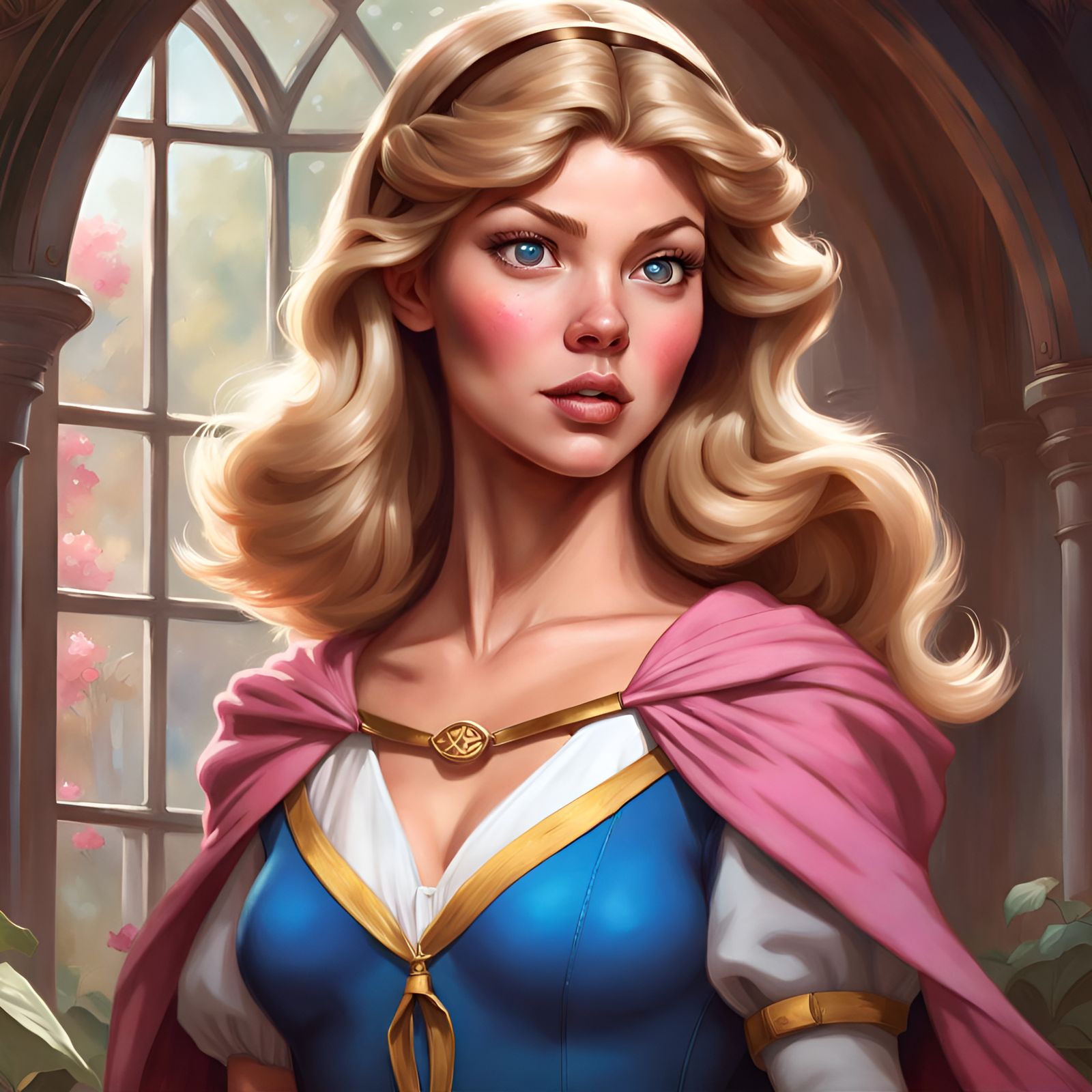 Princess Aurora as Dora, Digital Art Portrait