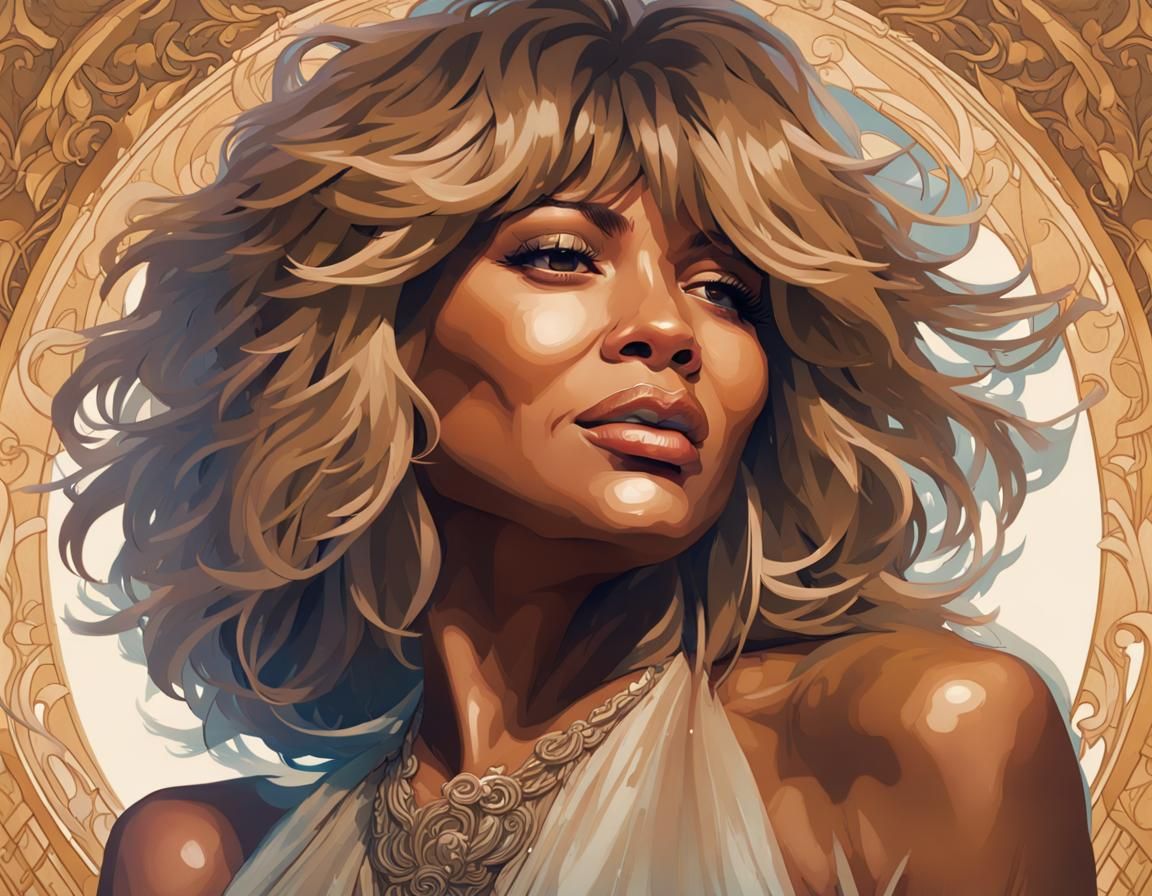 Tina Turner Portrait in Art Nouveau Style