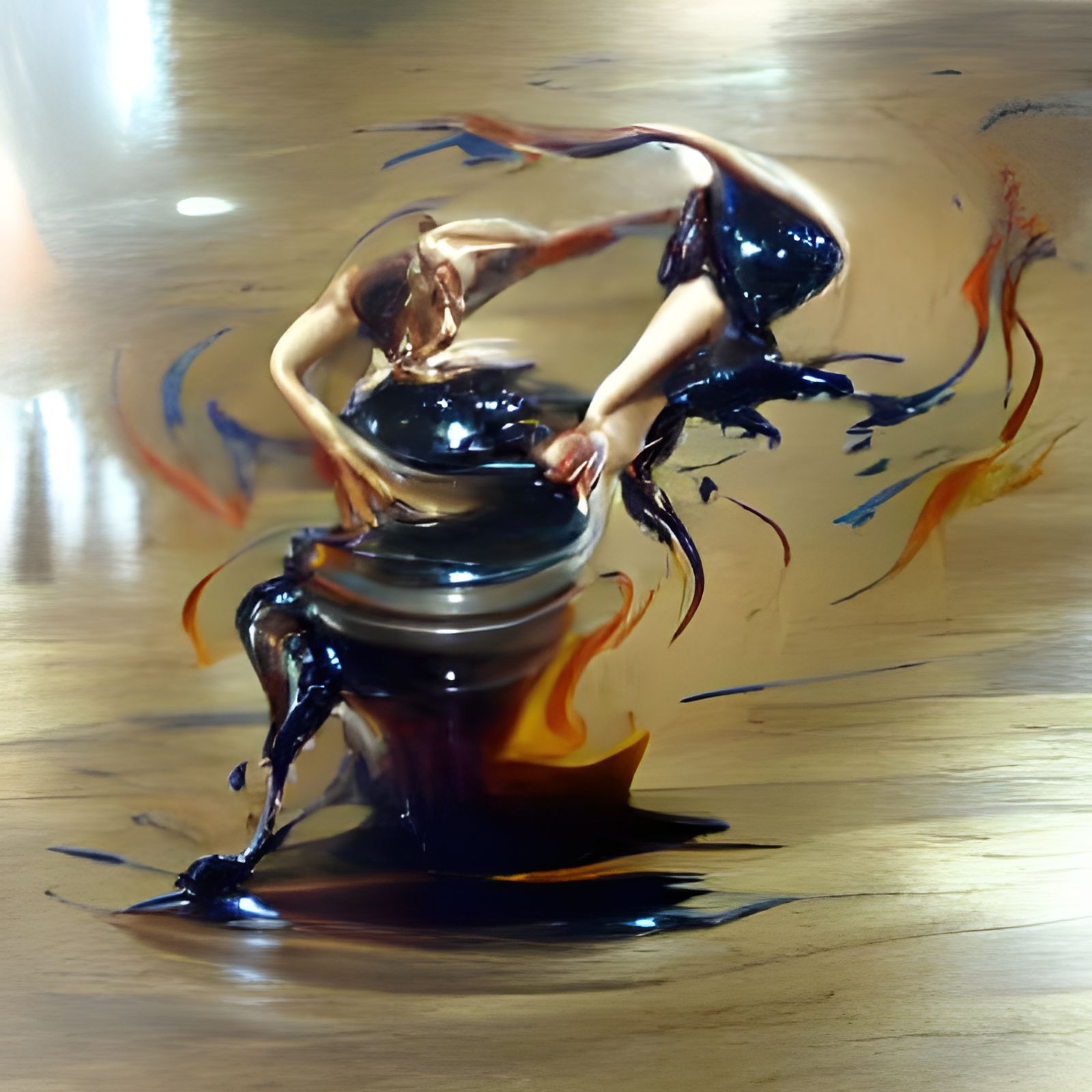 Dancing Ink: Oil Painting