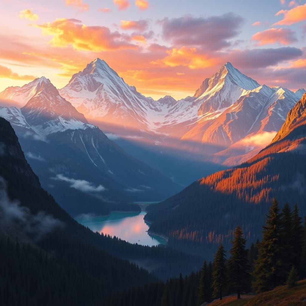 Golden Hour Swiss Alps Vista