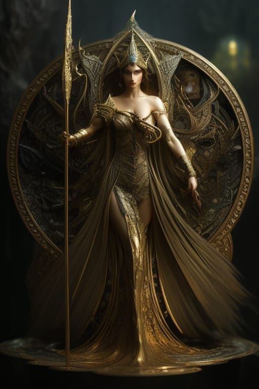 Winged Angel in Art Nouveau Style