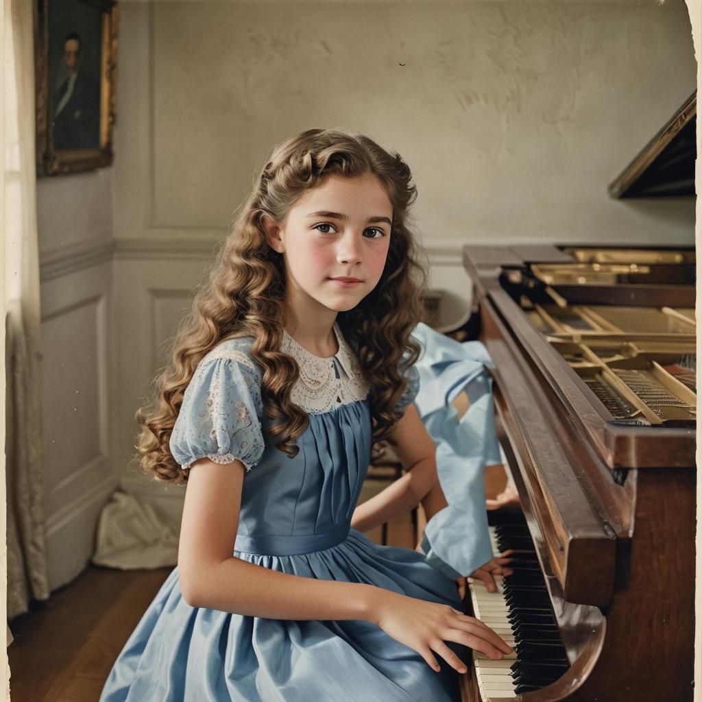 Beth March Plays Piano in Golden Light