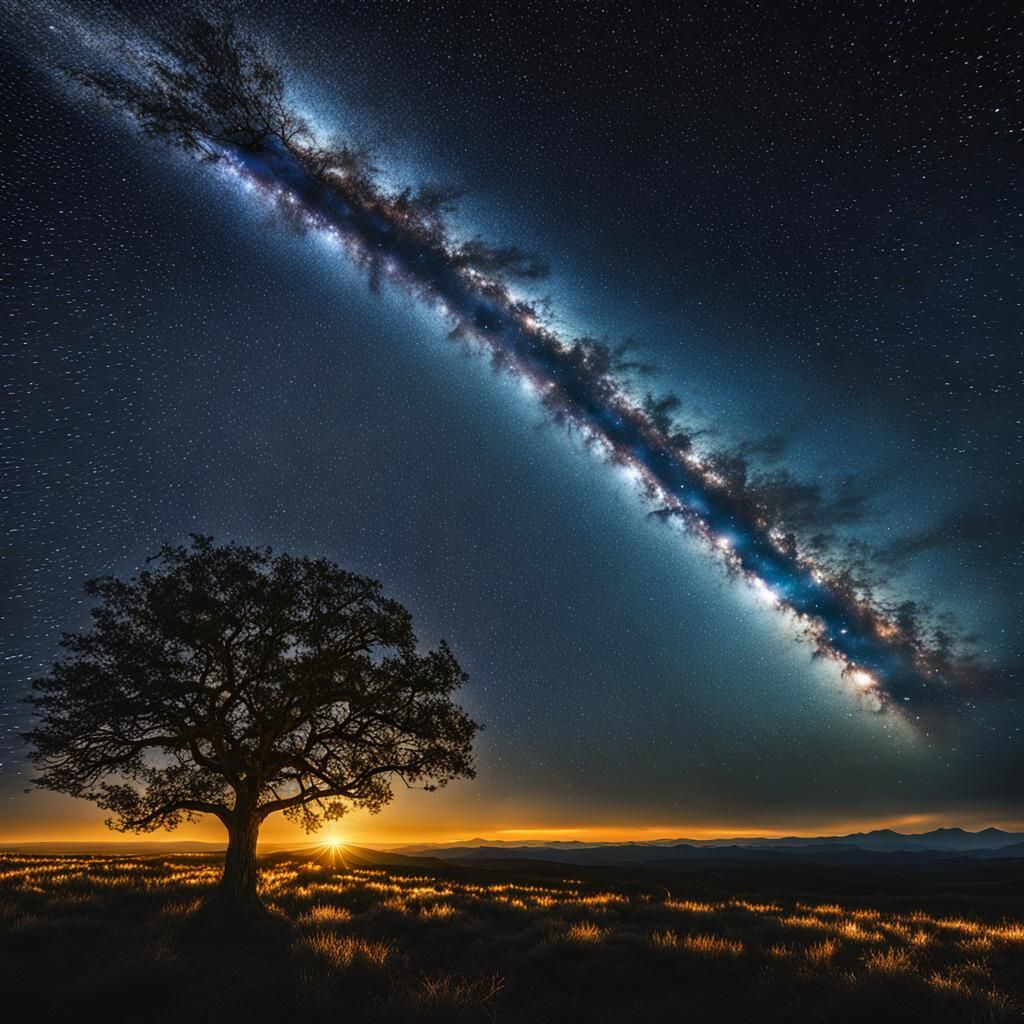 Poem in Night Sky Diary: Hyperrealistic Image