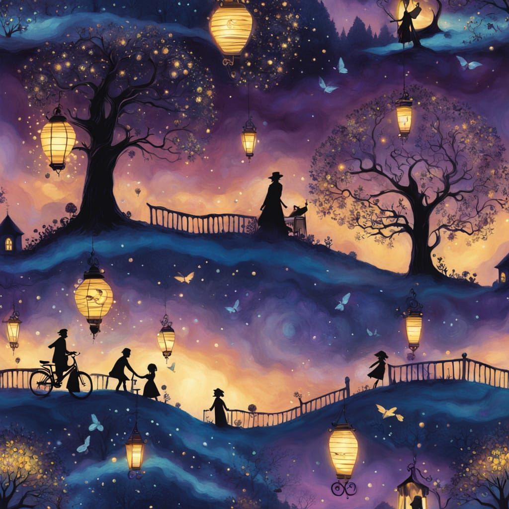 Whimsical Sunset Dreamscape in Hyper-Realistic Style