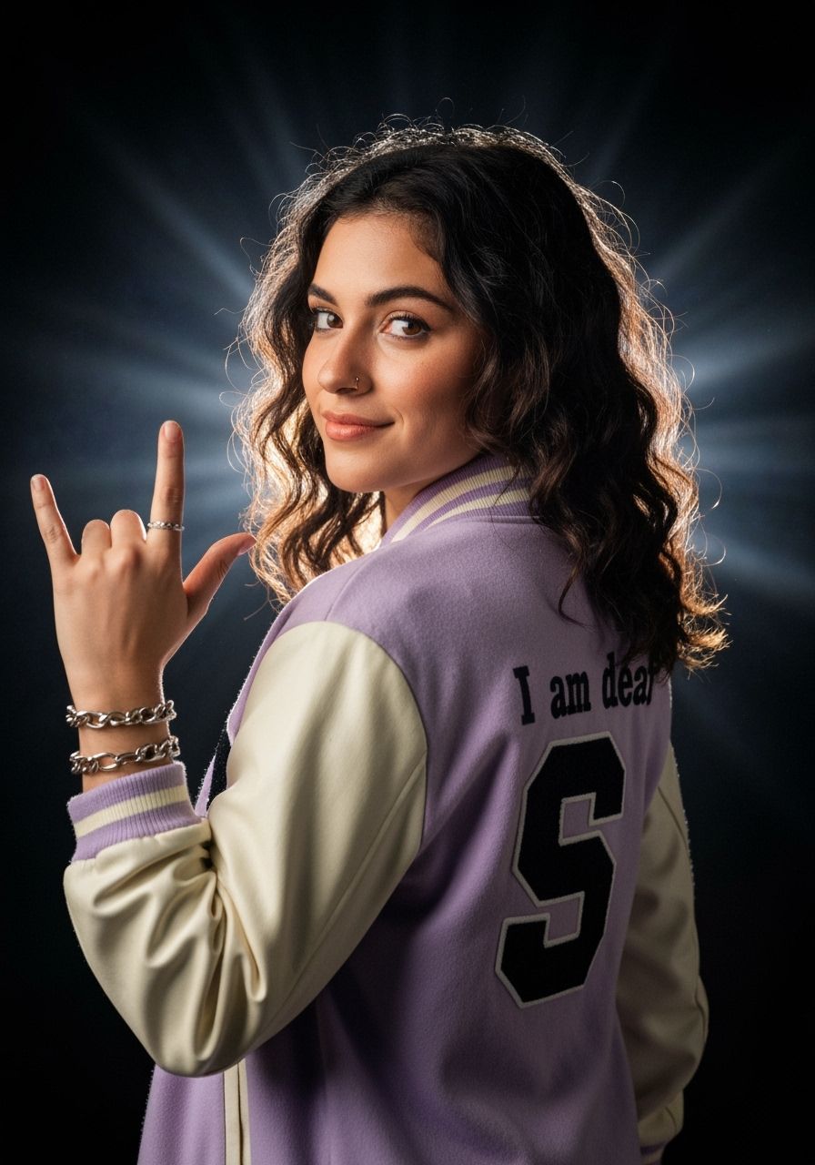 Empowering Portrait of a Deaf Woman in Spotlight