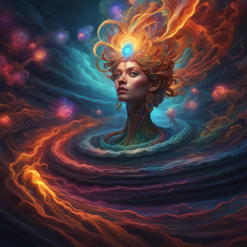 Ethereal Woman: Abstract Vision in Psychedelic Art