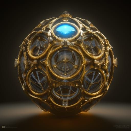 Biomechanical Crystal Orb with Elven Magic