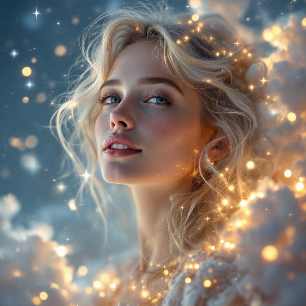 Ethereal Beauty Radiates Galactic Light