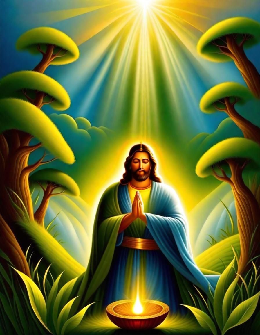 Ethereal Landscape Symbolizing Spiritual Growth and Surrende...