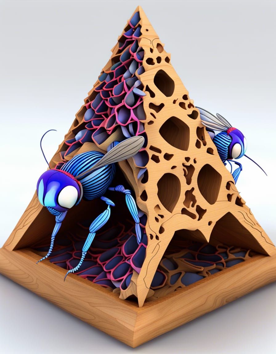 Australian Blue Banded Bee with Fractal Elements